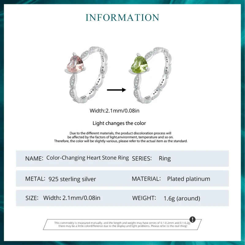 (bilde for) Pandora-stil hjerteformet kameleonring - BSR479 - Vis 6