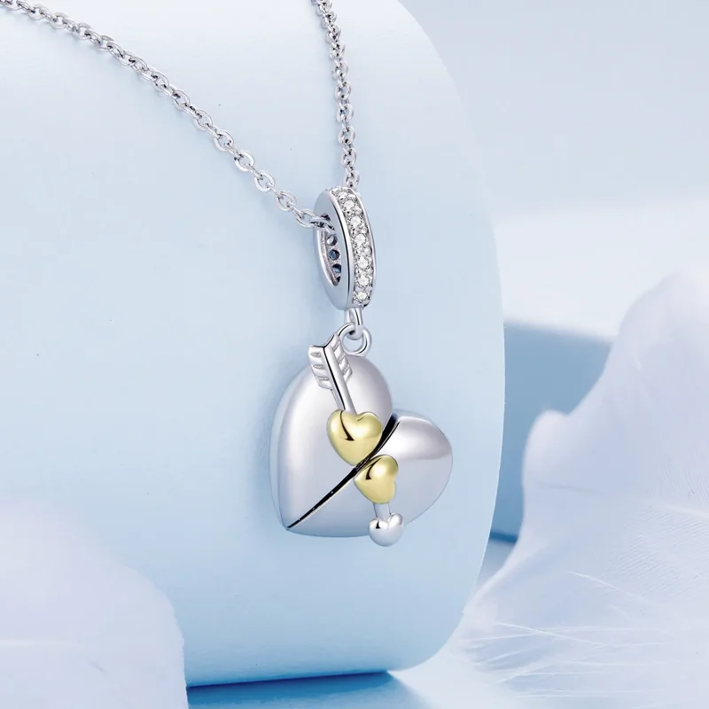 (bilde for) Pandora-stil hjerteformet åpningsbar dingle - BSC804 - Vis 4