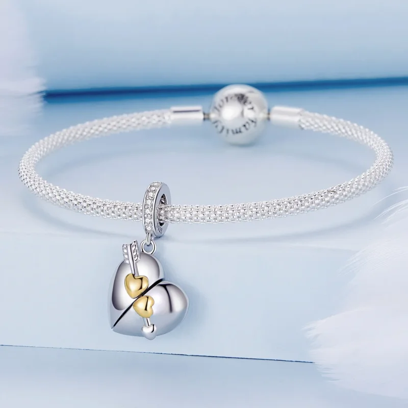 (bilde for) Pandora-stil hjerteformet åpningsbar dingle - BSC804 - Vis 5