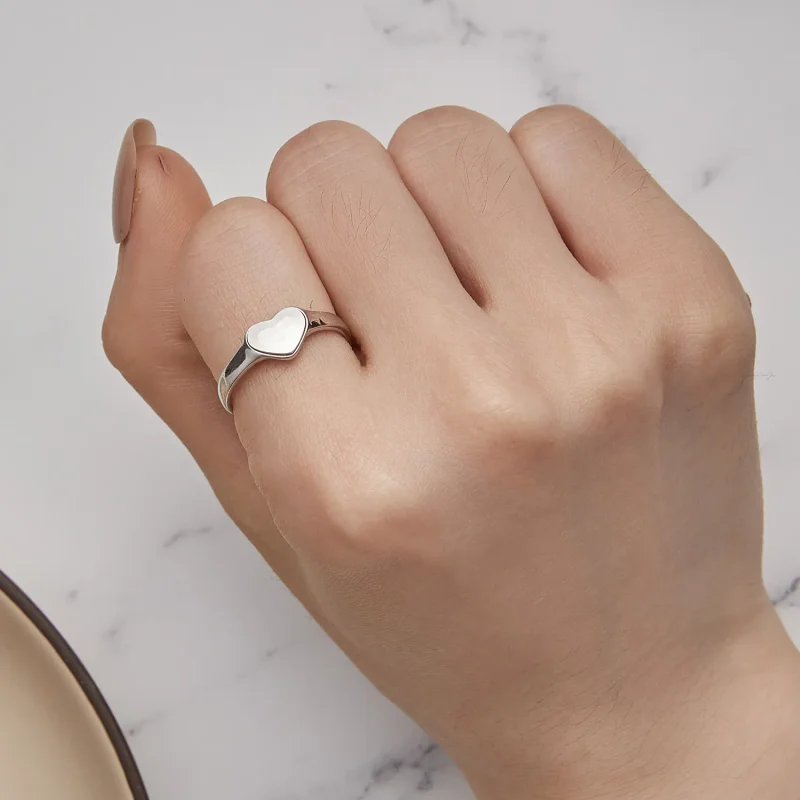 (bilde for) Pandora-stil hjerteformet reflekterende ring - BSR434 - Vis 6