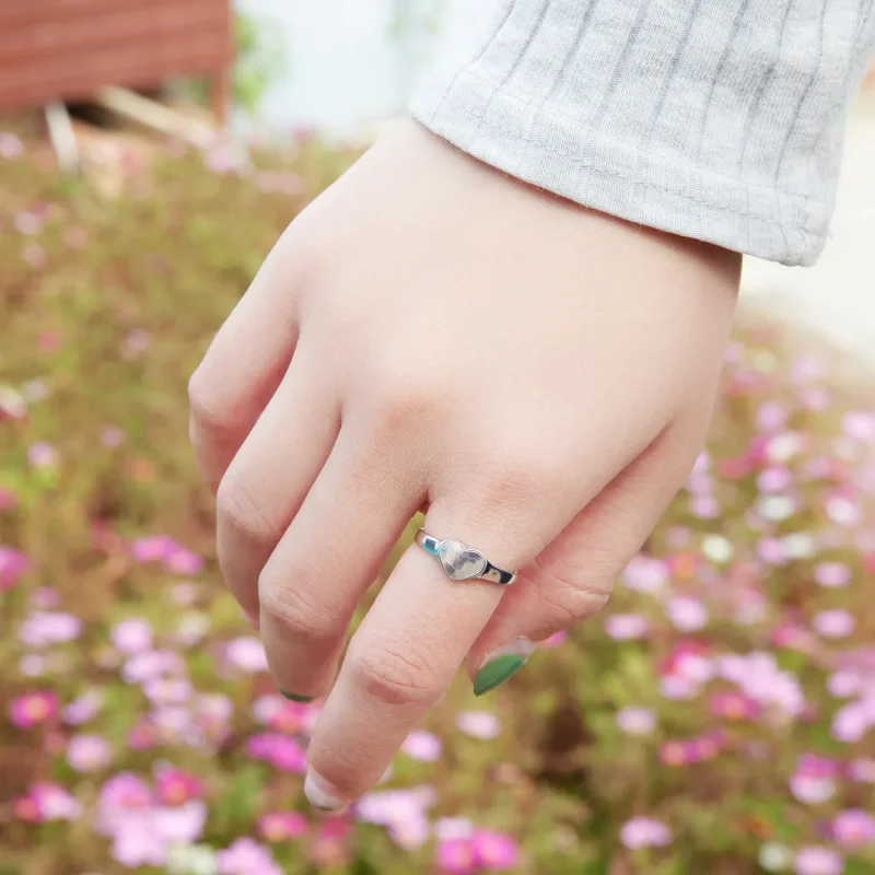 (bilde for) Pandora-stil hjerteformet reflekterende ring - BSR434 - Vis 9