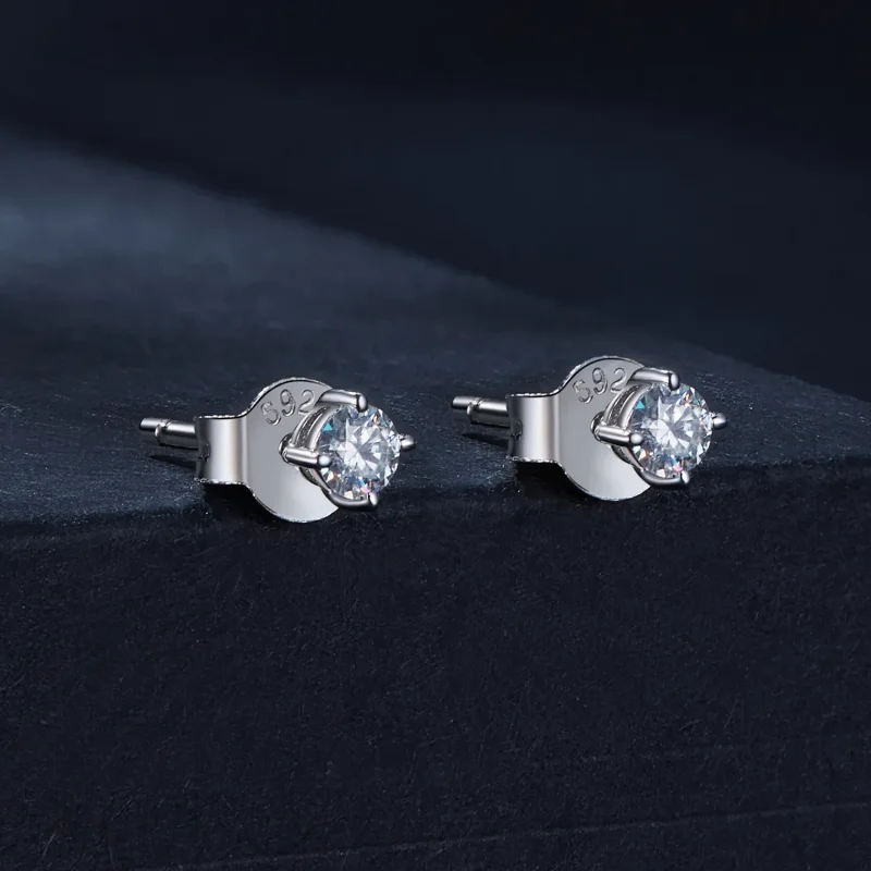 (bilde for) Pandora Style 0.1Ct Moissanite øredobber (to sertifikater) - MSE038 - Vis 2