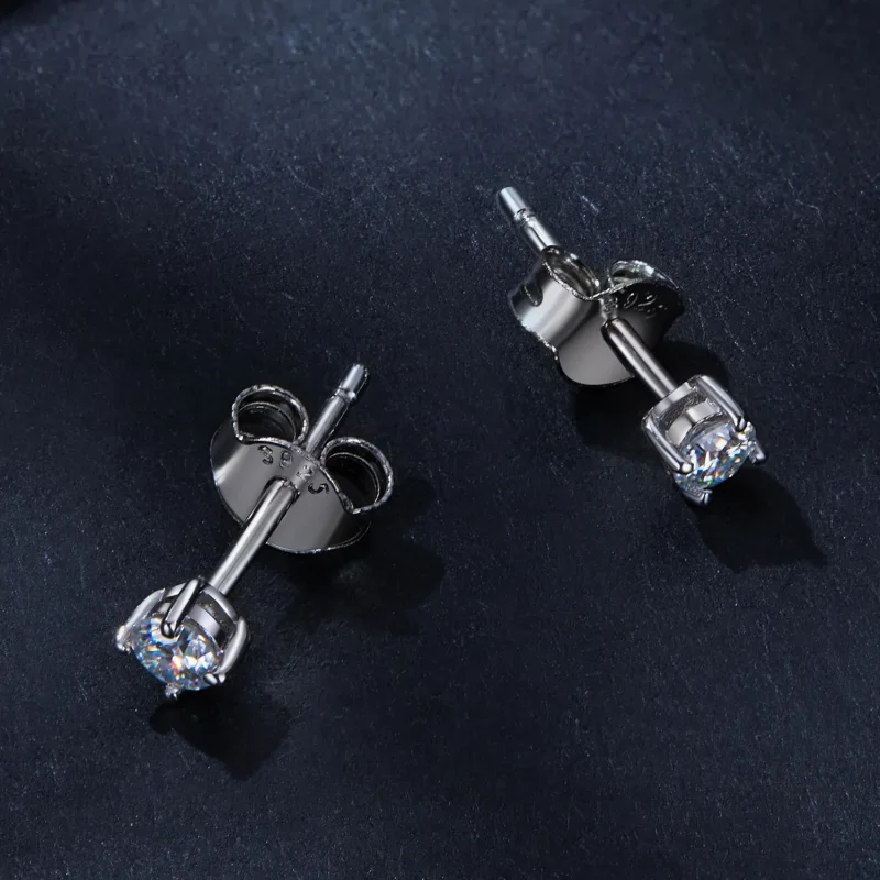 (bilde for) Pandora Style 0.1Ct Moissanite øredobber (to sertifikater) - MSE038 - Vis 3
