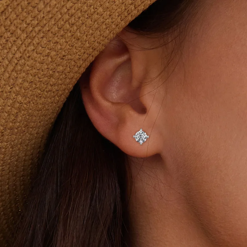 (bilde for) Pandora Style 0.1Ct Moissanite øredobber (to sertifikater) - MSE038 - Vis 5