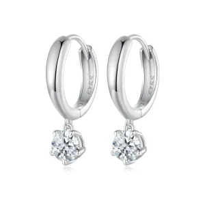 (bilde for) Pandora Style 0.5Ct Moissanite Hoop øredobber (to sertifikater) - MSE040