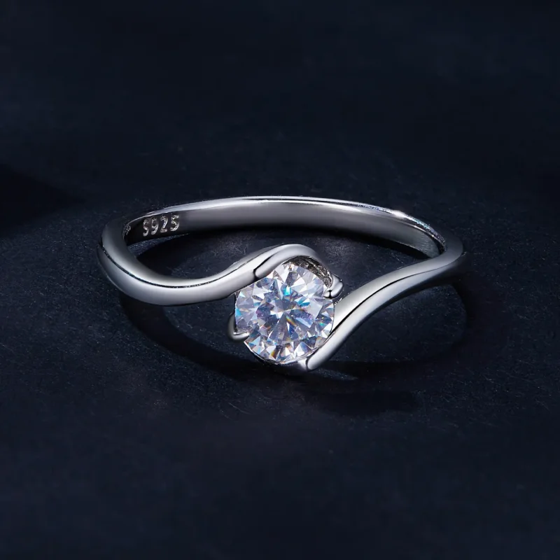 (bilde for) Pandora Style 0.5Ct Moissanite Ring (ett sertifikat) - MSR040 - Vis 4