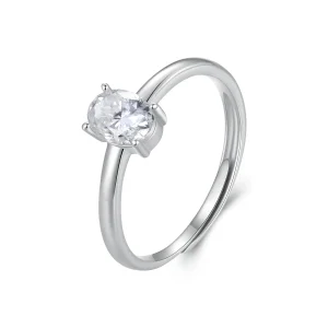 (bilde for) Pandora Style 1 karat eggformet moissanite ring (ett sertifikat) - MSR039