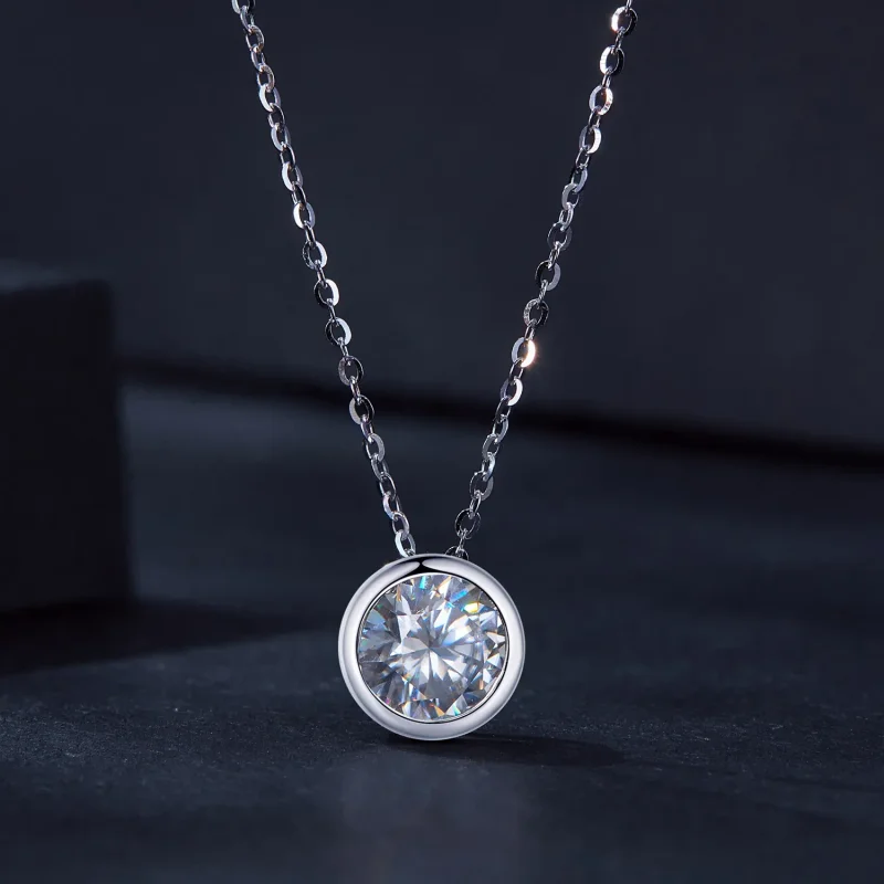 (bilde for) Pandora Style 1 karat moissanite halskjede (ett sertifikat) - MSN021 - Vis 3
