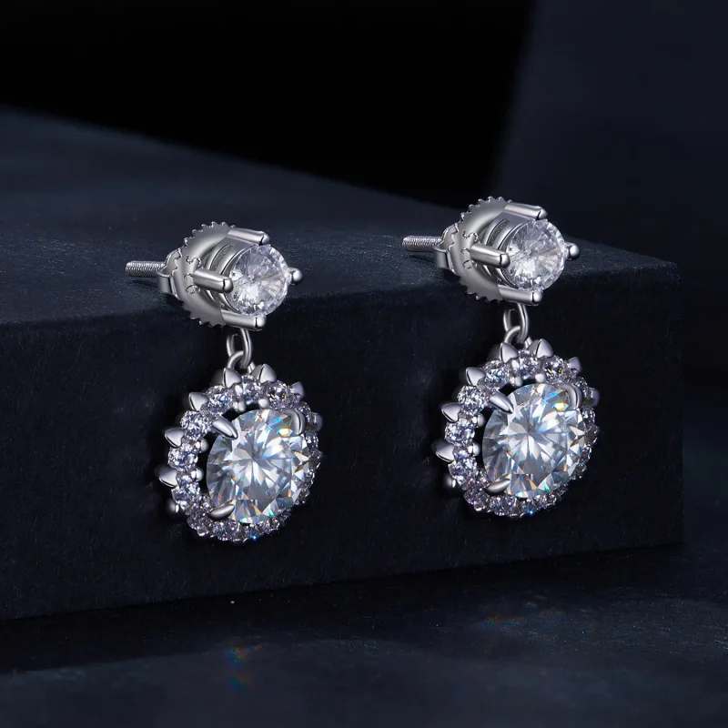 (bilde for) Pandora Style 1Ct Moissanite øredobber - MSE028 - Vis 2