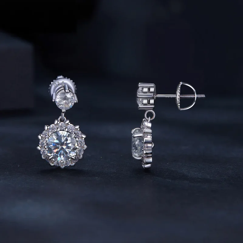 (bilde for) Pandora Style 1Ct Moissanite øredobber - MSE028 - Vis 3