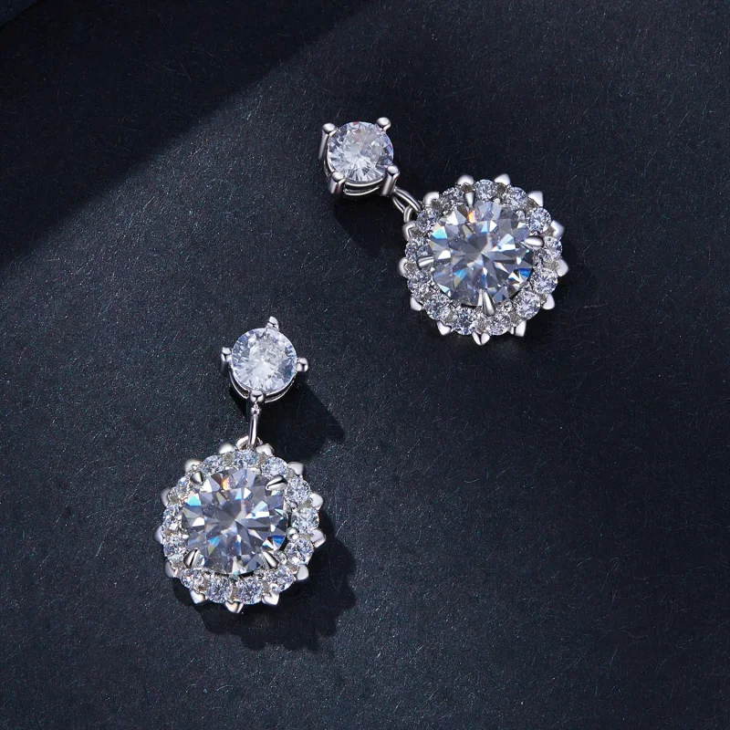 (bilde for) Pandora Style 1Ct Moissanite øredobber - MSE028 - Vis 4