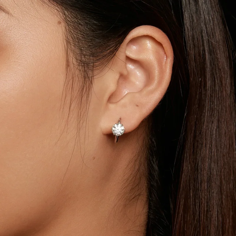(bilde for) Pandora Style 1K Moissanite Hoop øredobber (ett sertifikat) - MSE037 - Vis 5