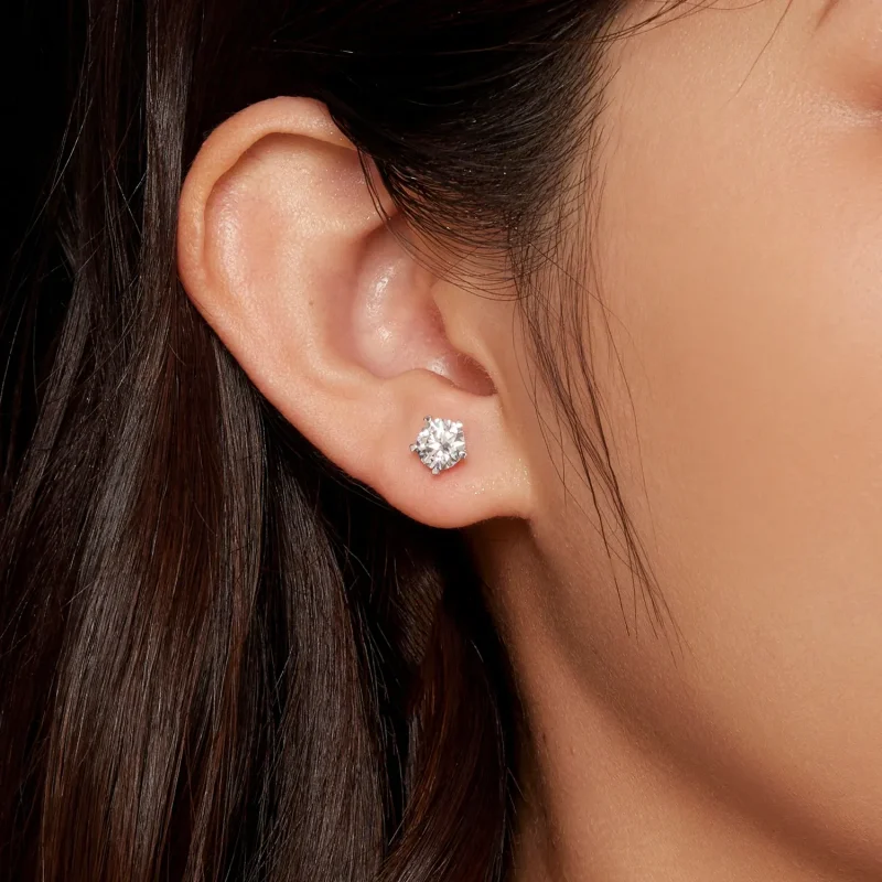 (bilde for) Pandora Style 1K Moissanite øredobber - MSE024-L - Vis 4