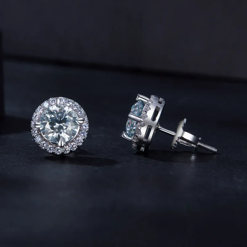 (bilde for) Pandora Style 1K Moissanite øredobber (to sertifikater) - MSE039 - Vis 4