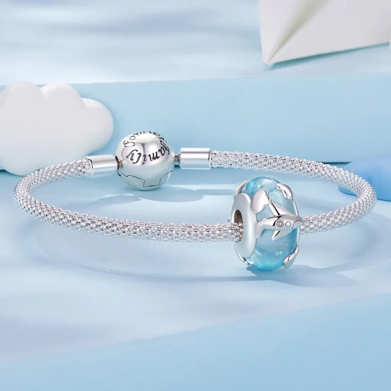 (bilde for) Pandora Style Aircraft Glassert Charm - SCC2482 - Vis 5