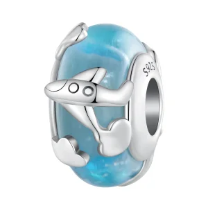 (bilde for) Pandora Style Aircraft Glassert Charm - SCC2482