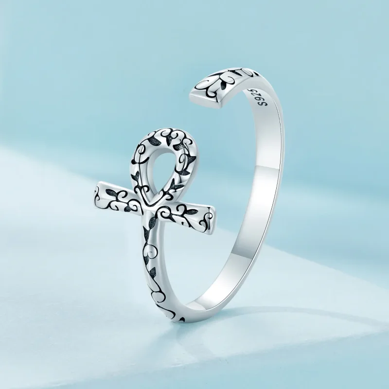 (bilde for) Pandora Style Ankh Cross Open Ring - SCR972-E - Vis 2