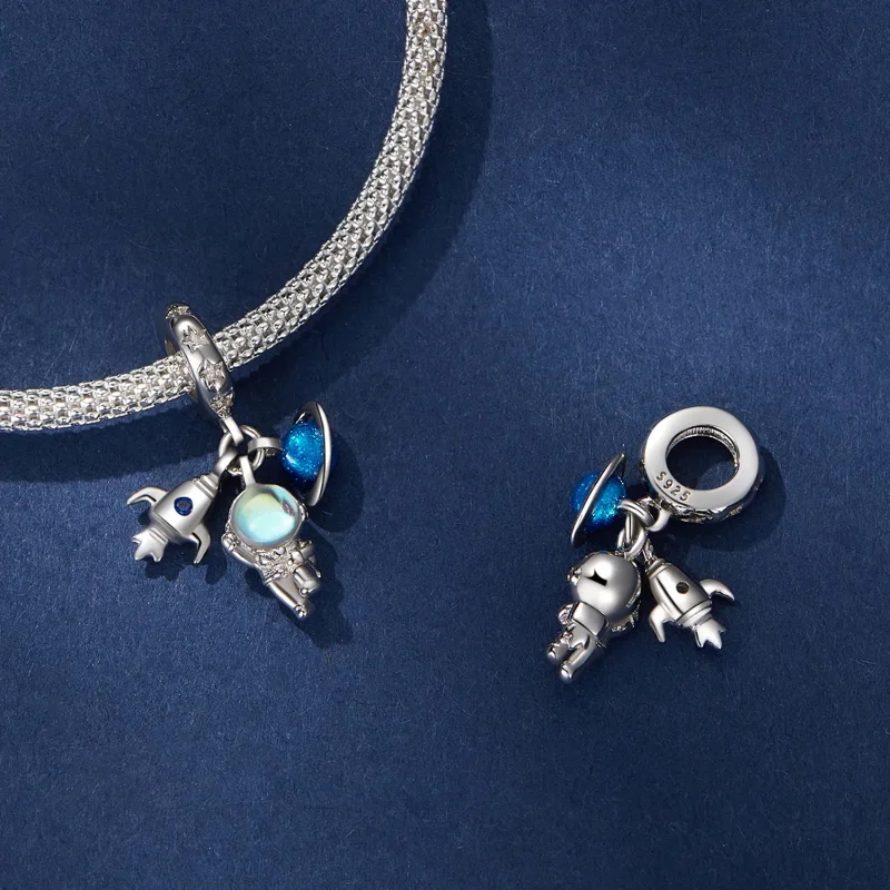 (bilde for) Pandora Style Astronaut Dangle - BSC791 - Vis 4
