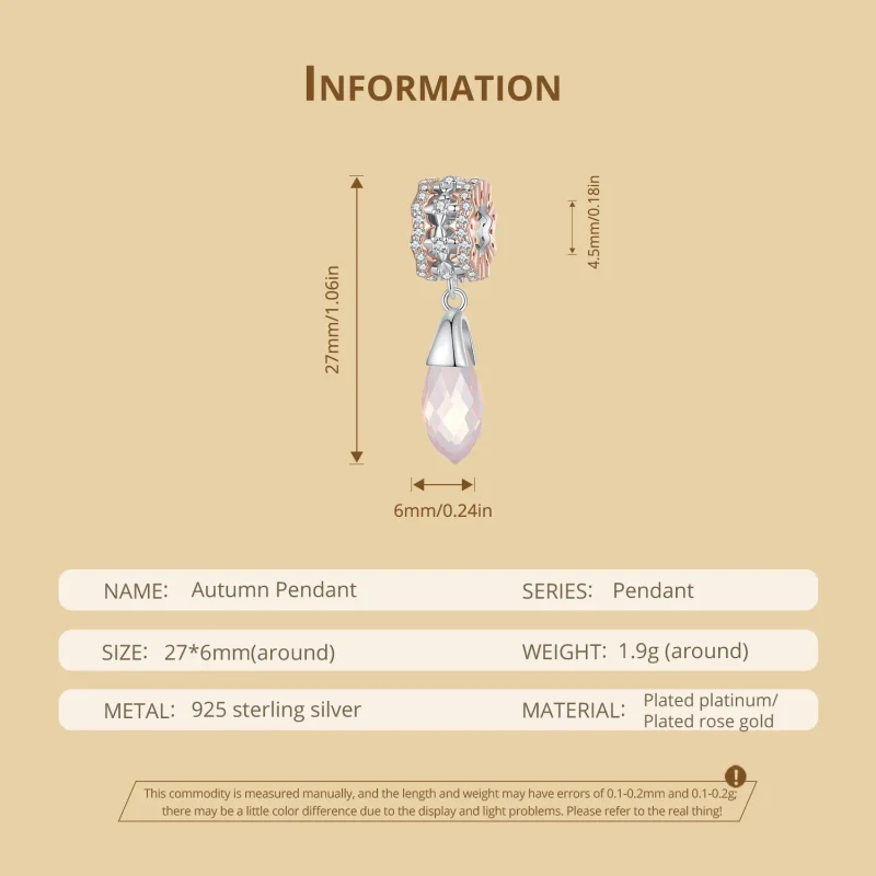 (bilde for) Pandora Style Autumn Dangle - BSC906 - Vis 6