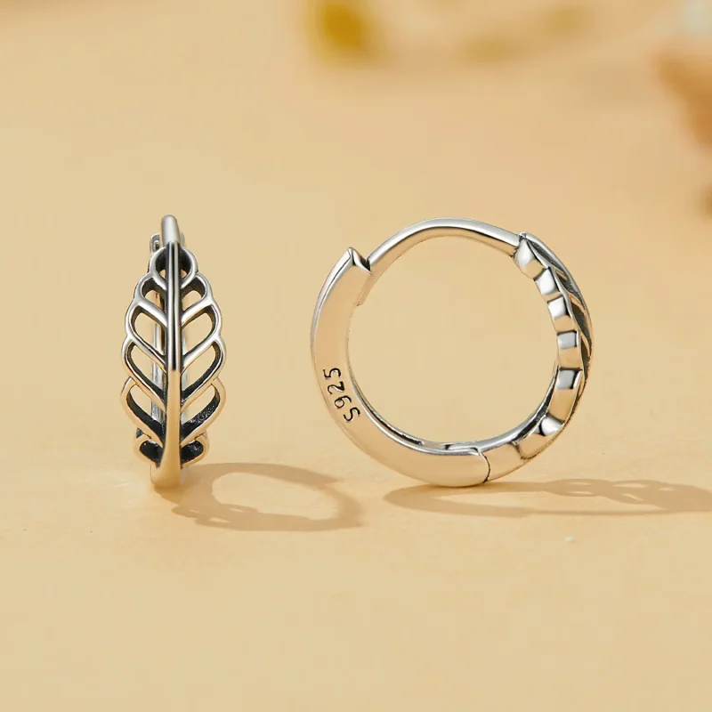 (bilde for) Pandora Style Autumn Leaves Hoop øredobber - SCE1636 - Vis 2