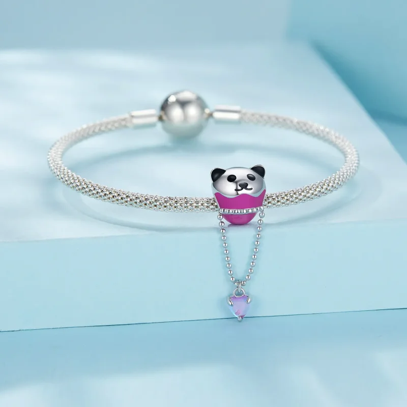 (bilde for) Pandora Style Bear Hot Air Balloon Charm - SCC2550 - Vis 3