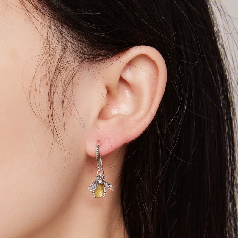 (bilde for) Pandora Style Bee Dangle øredobber - SCE1570 - Vis 5