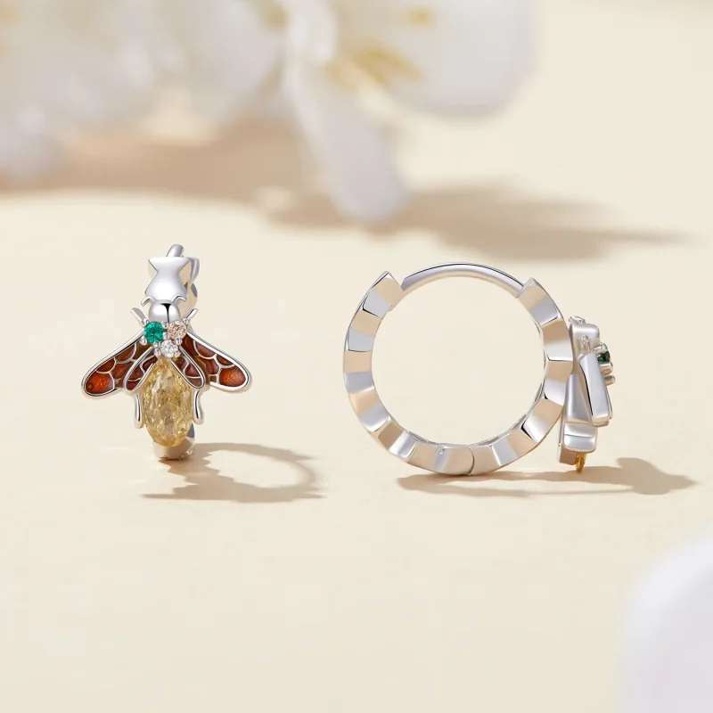 (bilde for) Pandora Style Bee Hoop øredobber - BSE808 - Vis 2