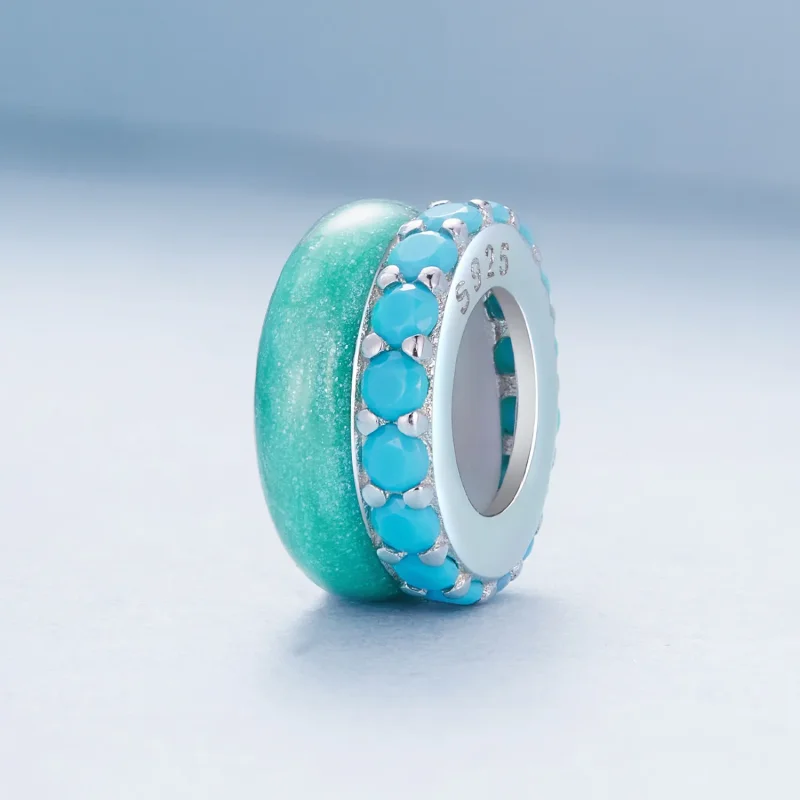 (bilde for) Pandora Style blå dobbeltlags silikonavstandsstykke - BSC883-TQ - Vis 2