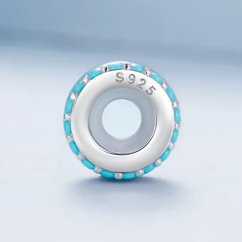 (bilde for) Pandora Style blå dobbeltlags silikonavstandsstykke - BSC883-TQ - Vis 3