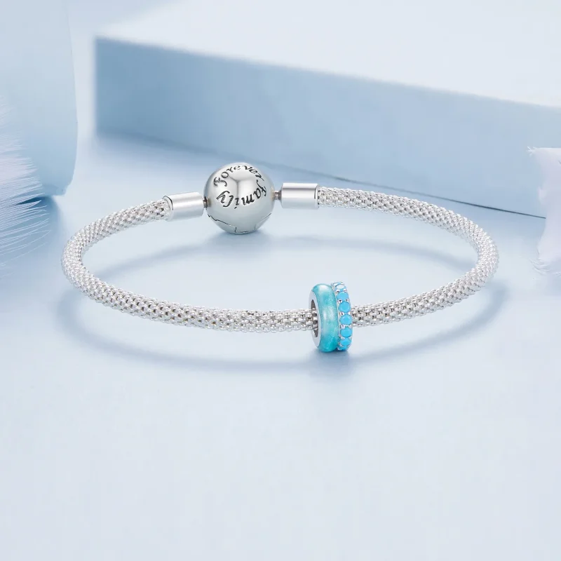(bilde for) Pandora Style blå dobbeltlags silikonavstandsstykke - BSC883-TQ - Vis 5