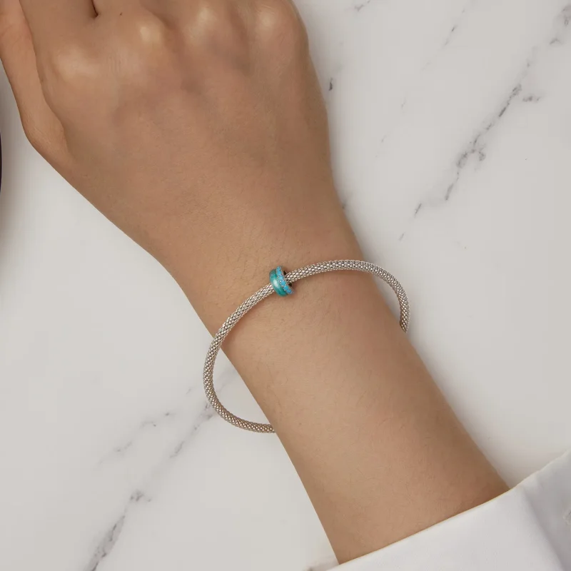 (bilde for) Pandora Style blå dobbeltlags silikonavstandsstykke - BSC883-TQ - Vis 6