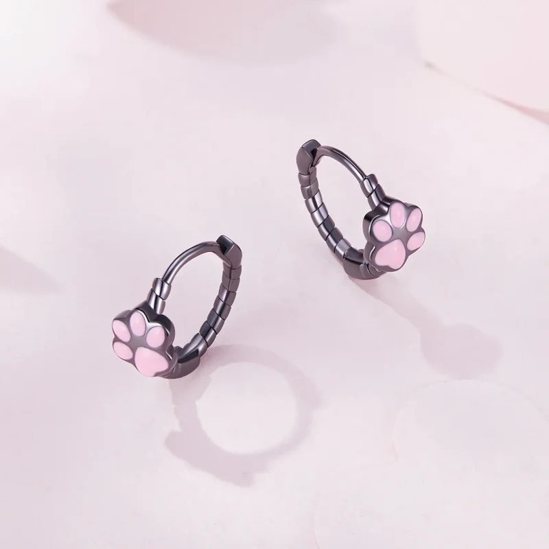 (bilde for) Pandora Style Black Cat Claw Hoop øredobber - SCE1576 - Vis 7