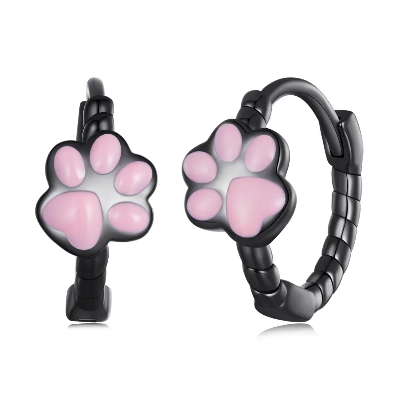 (bilde for) Pandora Style Black Cat Claw Hoop øredobber - SCE1576 - Vis 8