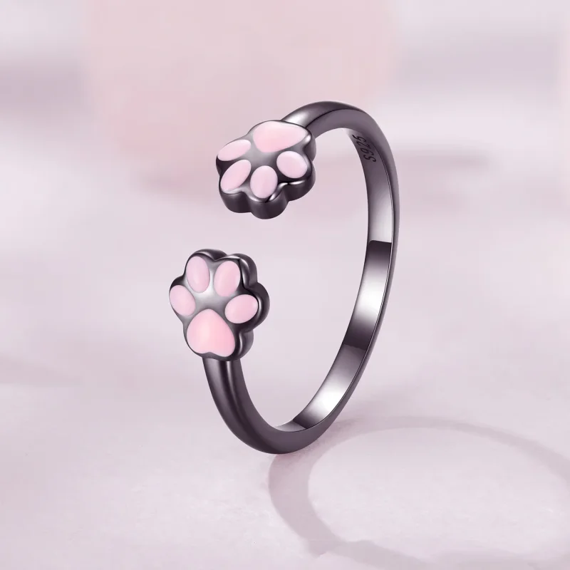 (bilde for) Pandora Style Black Cat Claw Open Ring - SCR913 - Vis 2