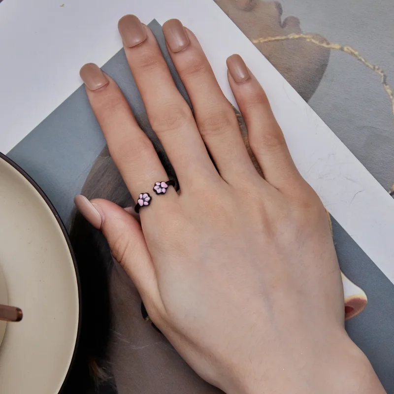 (bilde for) Pandora Style Black Cat Claw Open Ring - SCR913 - Vis 5