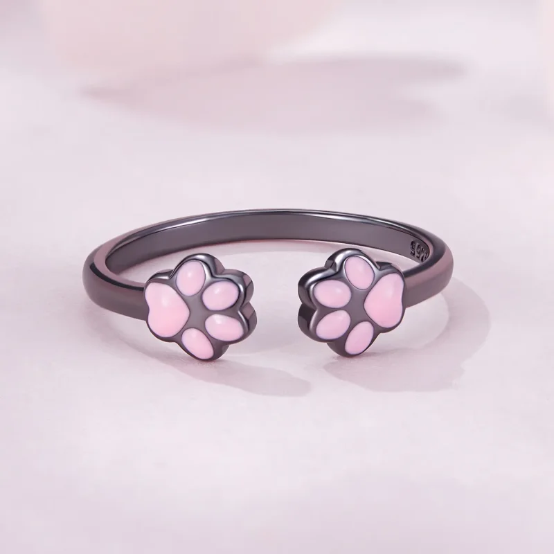 (bilde for) Pandora Style Black Cat Claw Open Ring - SCR913 - Vis 7