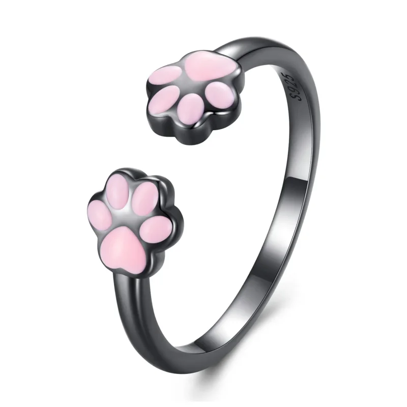 (bilde for) Pandora Style Black Cat Claw Open Ring - SCR913 - Vis 8