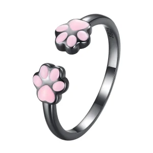 (bilde for) Pandora Style Black Cat Claw Open Ring - SCR913