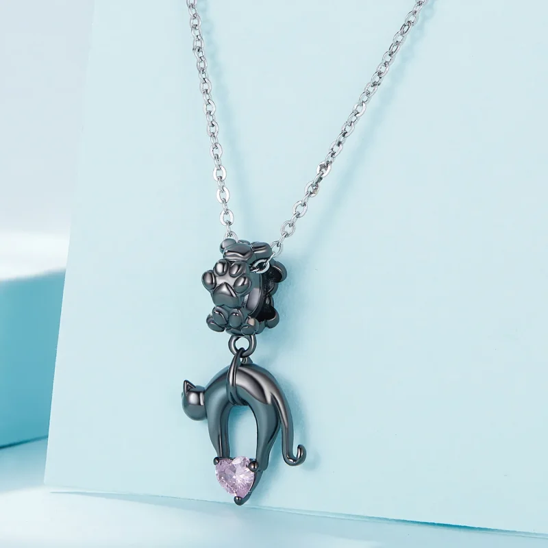 (bilde for) Pandora Style Black Cat Dangle - SCC2519 - Vis 2