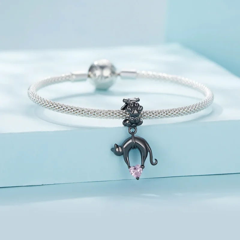 (bilde for) Pandora Style Black Cat Dangle - SCC2519 - Vis 3