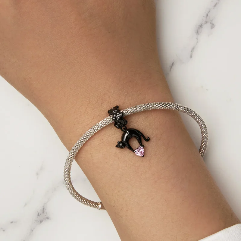(bilde for) Pandora Style Black Cat Dangle - SCC2519 - Vis 5