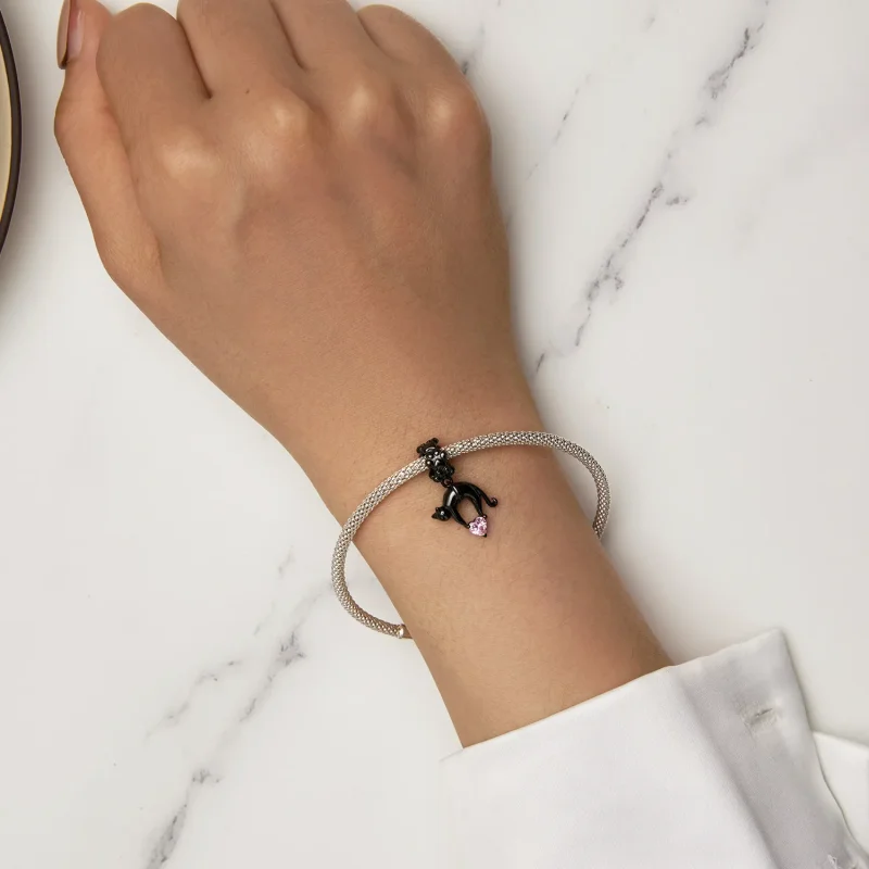 (bilde for) Pandora Style Black Cat Dangle - SCC2519 - Vis 6
