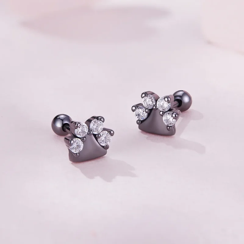 (bilde for) Pandora Style Black Dog Paws Studs øredobber - SCE1575 - Vis 2