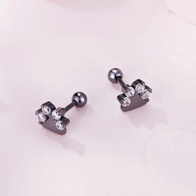(bilde for) Pandora Style Black Dog Paws Studs øredobber - SCE1575 - Vis 3