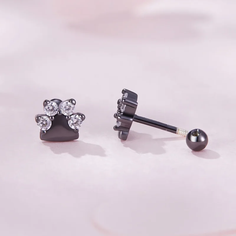 (bilde for) Pandora Style Black Dog Paws Studs øredobber - SCE1575 - Vis 7
