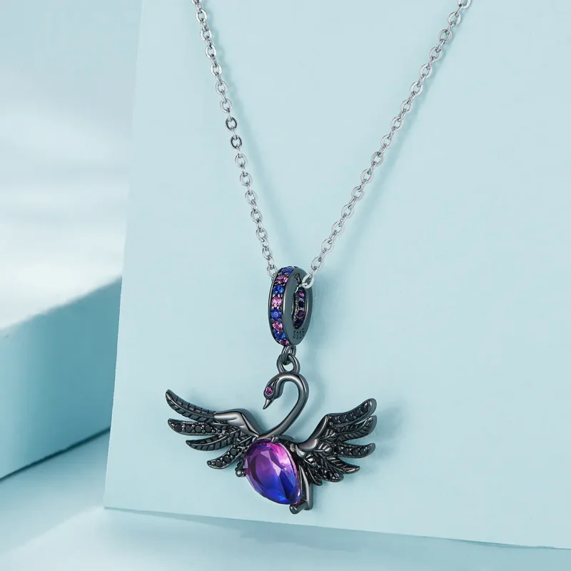 (bilde for) Pandora Style Black Swan Dangle - SCC2490 - Vis 2