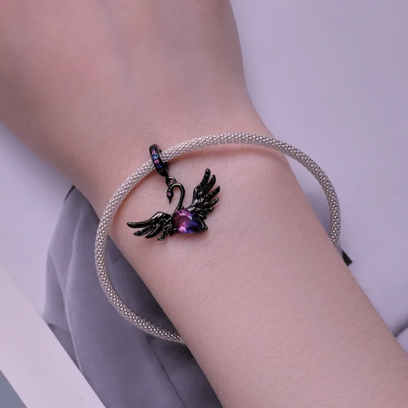 (bilde for) Pandora Style Black Swan Dangle - SCC2490 - Vis 5