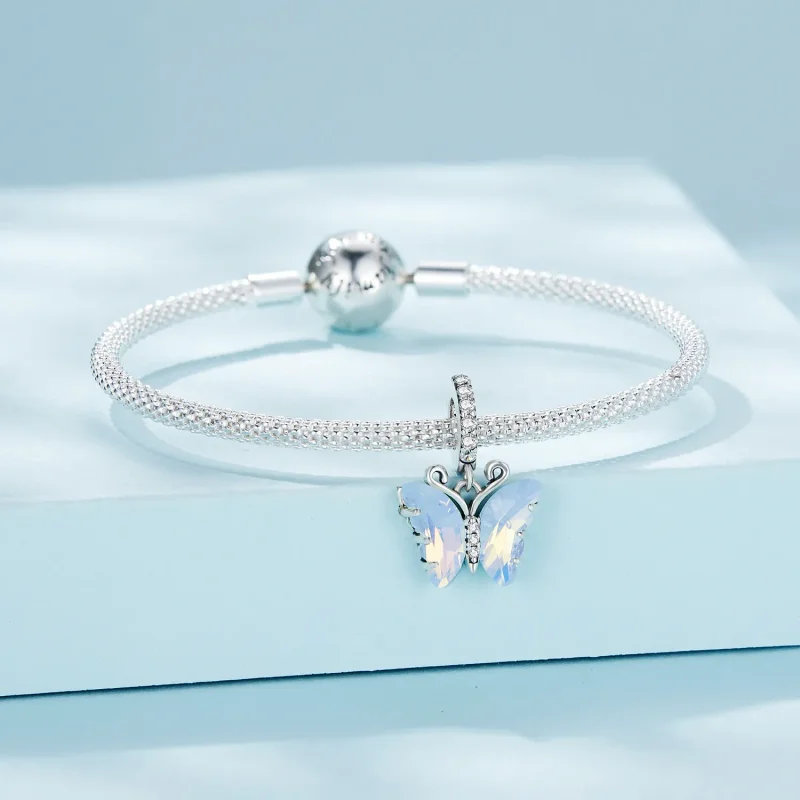 (bilde for) Pandora Style Blue Aurora Butterfly Dingle - SCC2305 - Vis 3