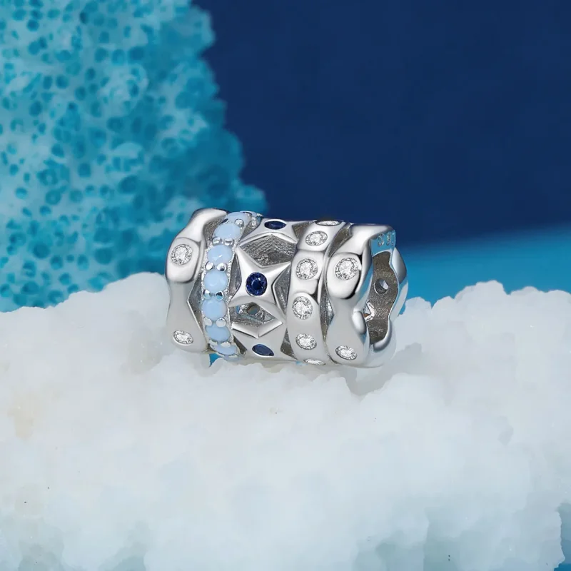 (bilde for) Pandora Style Blue Star Charm - BSC919 - Vis 2