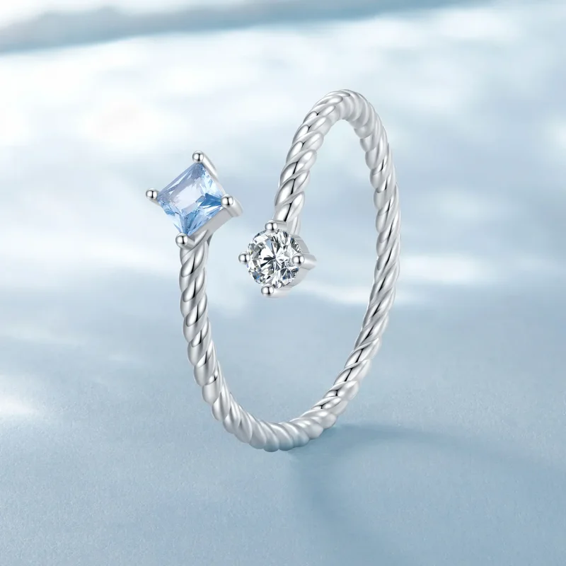 (bilde for) Pandora Style Blue Twist Ring - SCR923 - Vis 2